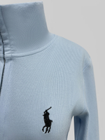 Лонгслив LJHY 3615 однотонный на молнии с вышевкой на груди