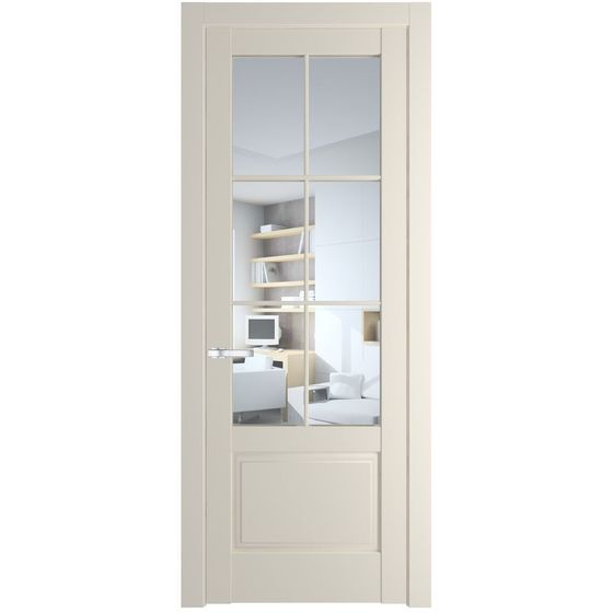 Межкомнатная дверь эмаль Profil Doors 4.2.2 (р.6) PD кремовая магнолия стекло прозрачное