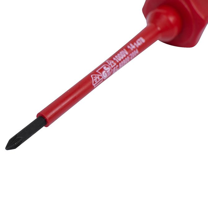 KING TONY (14780104) Отвертка диэлектрическая крестовая Pozidriv PZ1 x 100 мм