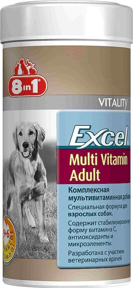 Кормовая добавка 8in1 Multi Vitamin Adult для взрослых собак, банка 70 таблеток