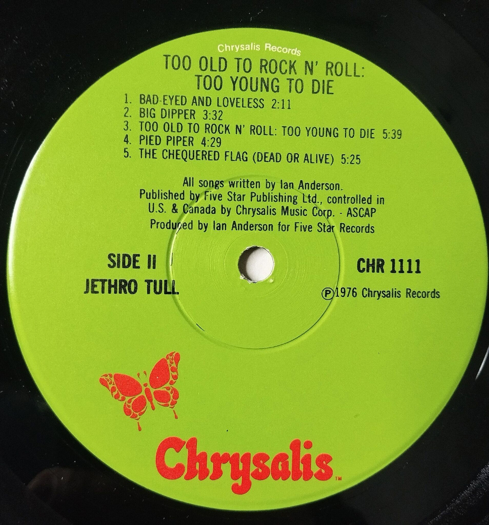 Винтажная виниловая пластинка LP Jethro Tull Too Old To Rock N Rol: Too Young To Die (USA 1976)
