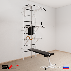 Шведская стенка Sv Sport 594 (Турник стандарт/Брусья/Стойка/Скамья/Канат/Кольца)