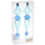Елочные украшения «Изящные переливы» 4.5*4.5*19 см (набор 2 шт), Голубой