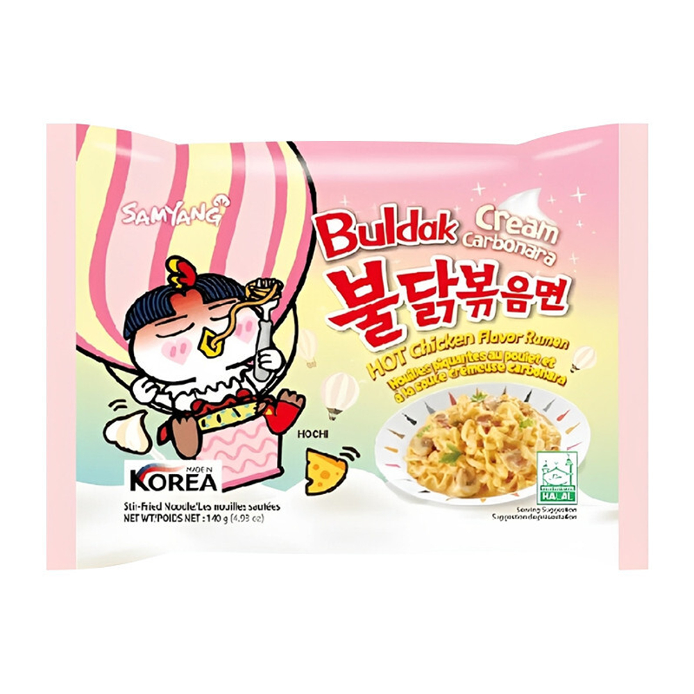 Лапша б/п SAMYANG HOT CHICKEN RAMEN CREAMY CARBONARA 140гр*40шт