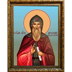 Арсений Новгородский преподобный, Христа ради юродивый. Икона на холсте.