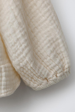 ZARA РУБАШКА С ВЫШИВКОЙ «ЦВЕТЫ», ЭКРЮ