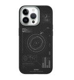 Чехол-накладка Wiwu Kevlar Case Magsafe (KJZ-017) для iPhone 15 Pro Max карбоновый (черно-серый в полоску)