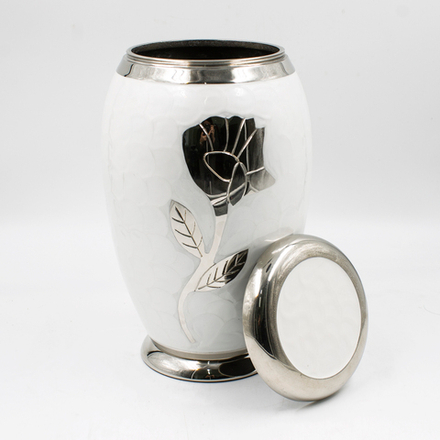 Урна для праха латунь "Перламутр Роза" белая