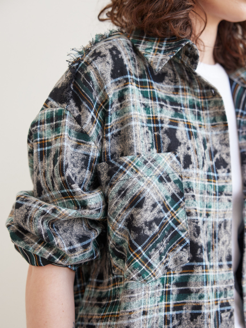 Рубашка Grunge, черно-зеленая