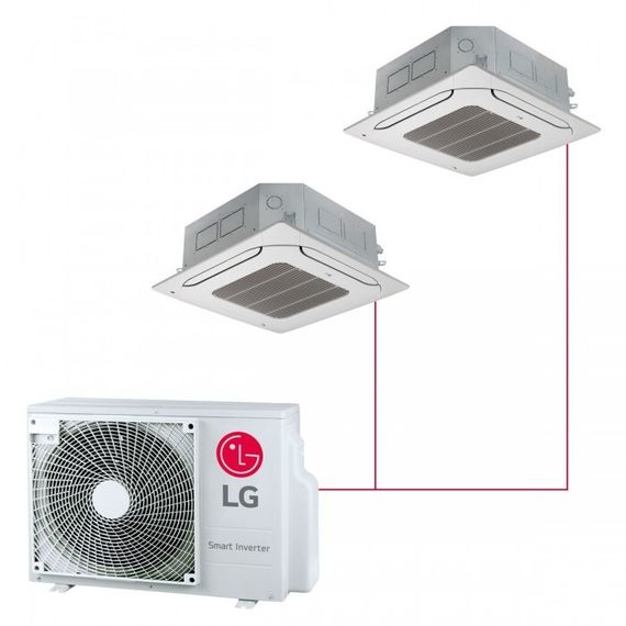 Мульти сплит-система LG кассетная на 2 комнаты (20+25 кв.м.)
