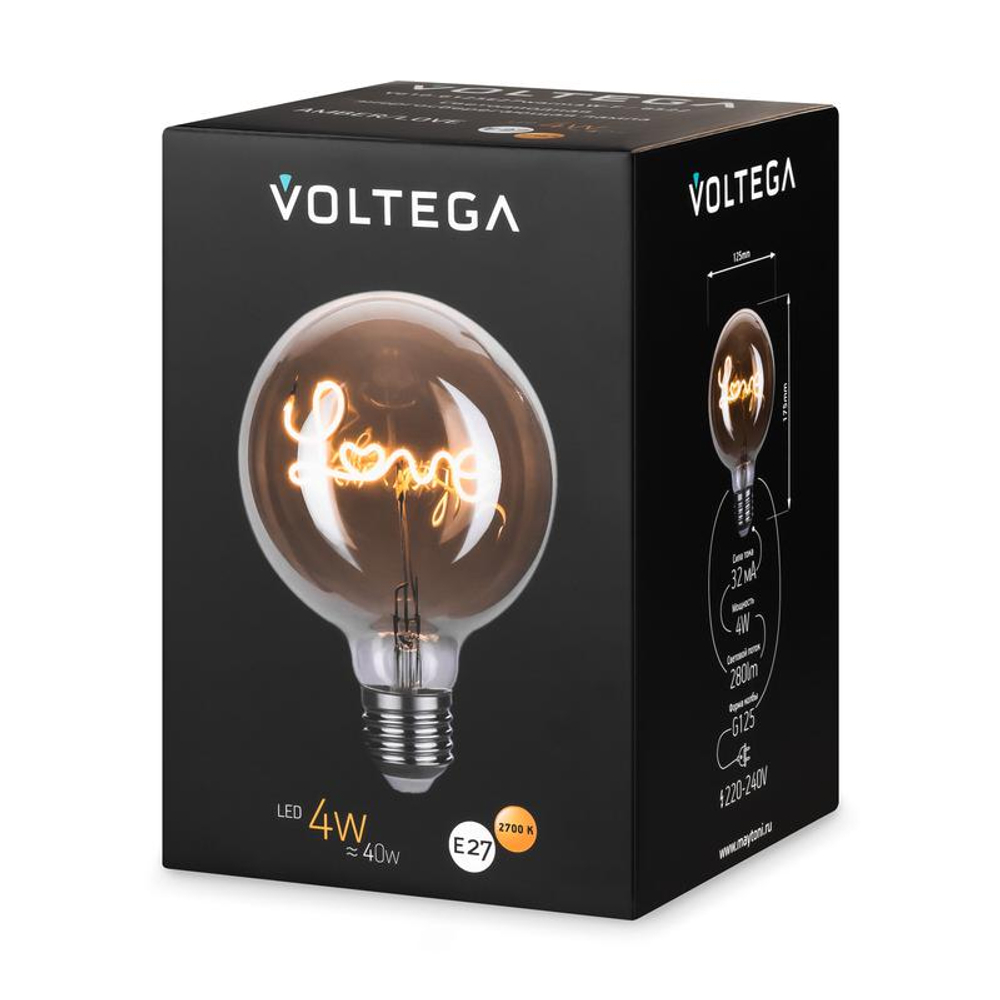 Лампа светодиодная филаментная Loft 271 G125 4Вт 2700К E27 Voltega 8522