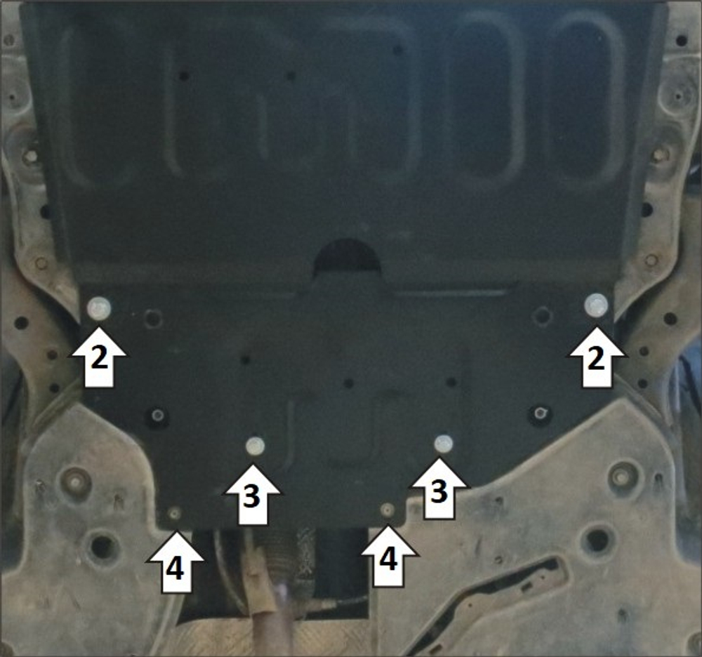 Стандартная защита Motodor Двигателя, КПП (дополнительный щит). 1,5 мм, Сталь. для Toyota RAV 4 2019-н.в. арт.52505