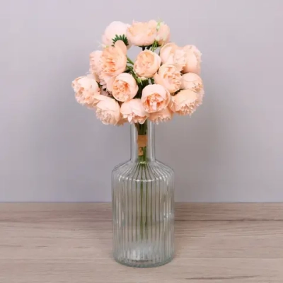 Цветы искусственные «Нежные пионы» букет 9шт 27 голов 30см чайные