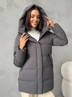 Куртка демисезонная удлиненная с капюшоном