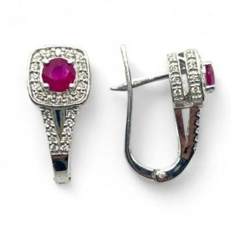 Серьги из золота с рубинами