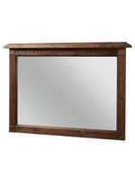 Зеркало настенное 100х70, Джоли, в ванную, прихожую, деревянная рама, массив березы, коричневый, MAKOSA