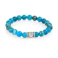 Браслет Денежный импульс из натурального апатита с руной Феху из серебра 925