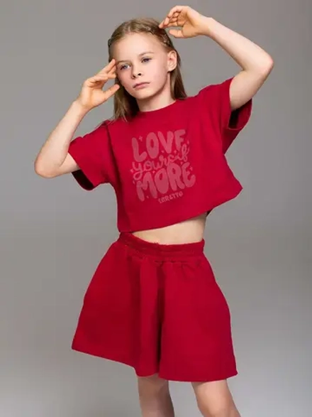 Летний костюм для девочки с шортами