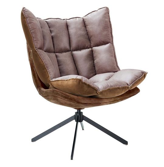 Кресло Husk с низкой спинкой, коричневое