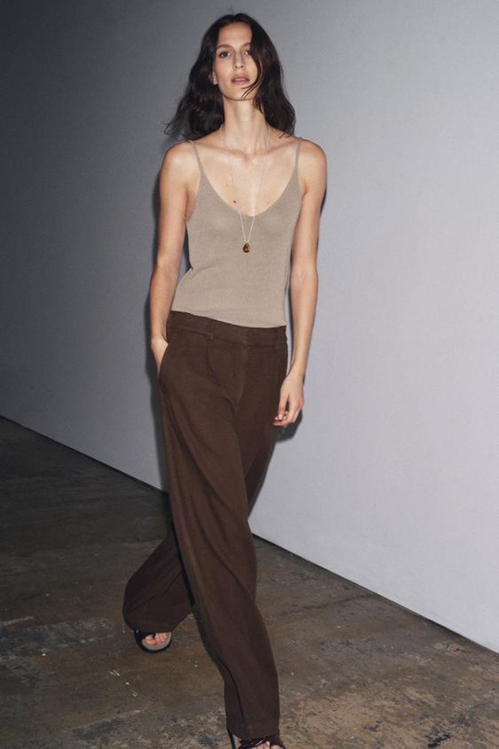 ZARA БРЮКИ-ДЖОГГЕРЫ — ZW COLLECTION, КОРИЧНЕВЫЙ