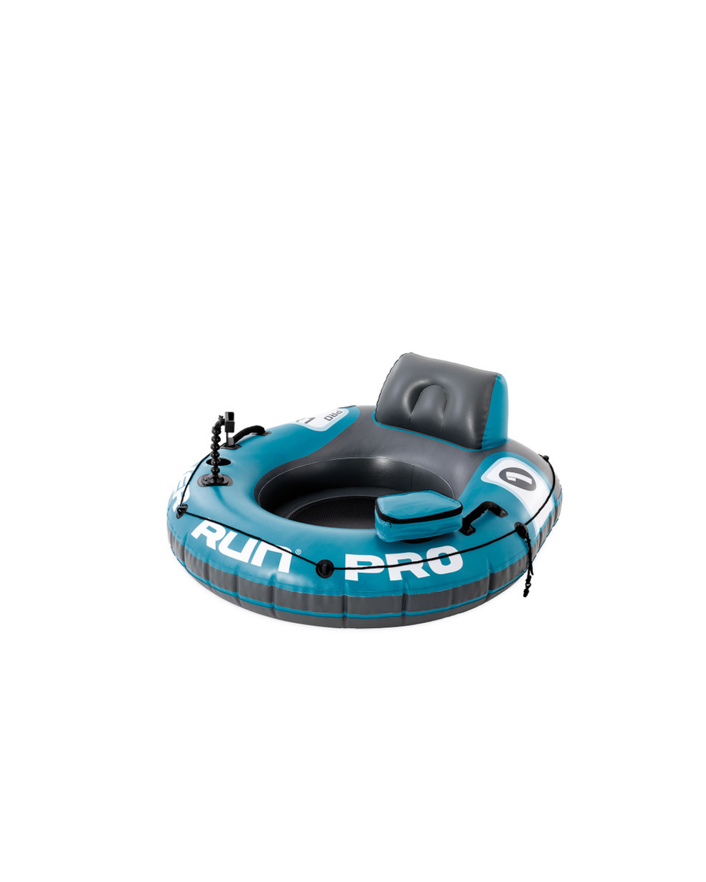 Надувное кресло для плавания Intex 56843 River Run, круглый плот-кресло с ручками и подстаканниками для бассейна и моря