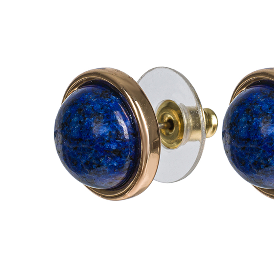 Серьги пусеты Fiore Luna NATURAL LAPIS LE1106 BL/G