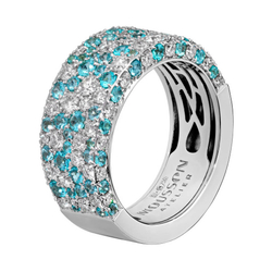 Кольцо с Бриллиантами и Турмалинами Параиба, R0256-0/47