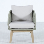 Кресло деревянное с подушками Tagliamento Madrague, светлый тик, бежевый