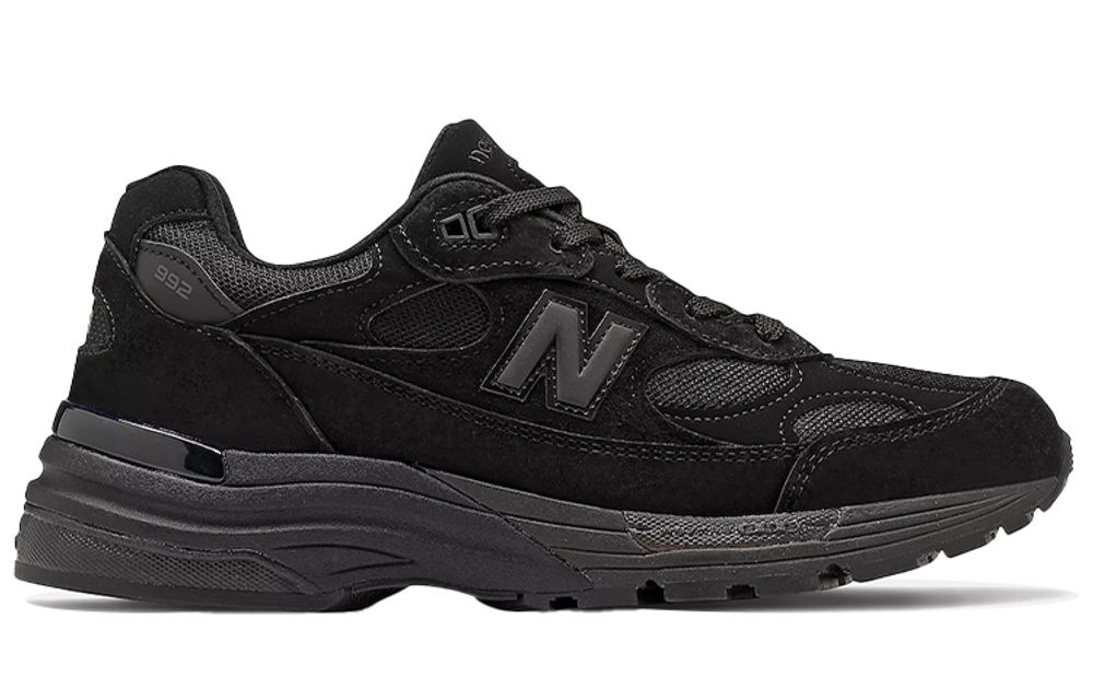 New Balance NB 992 retro comfortable fabric pigskin artificial leather cowhide shock absorption non-slip wear-resistant breathable low-cut casual running shoes for men and women the same style black