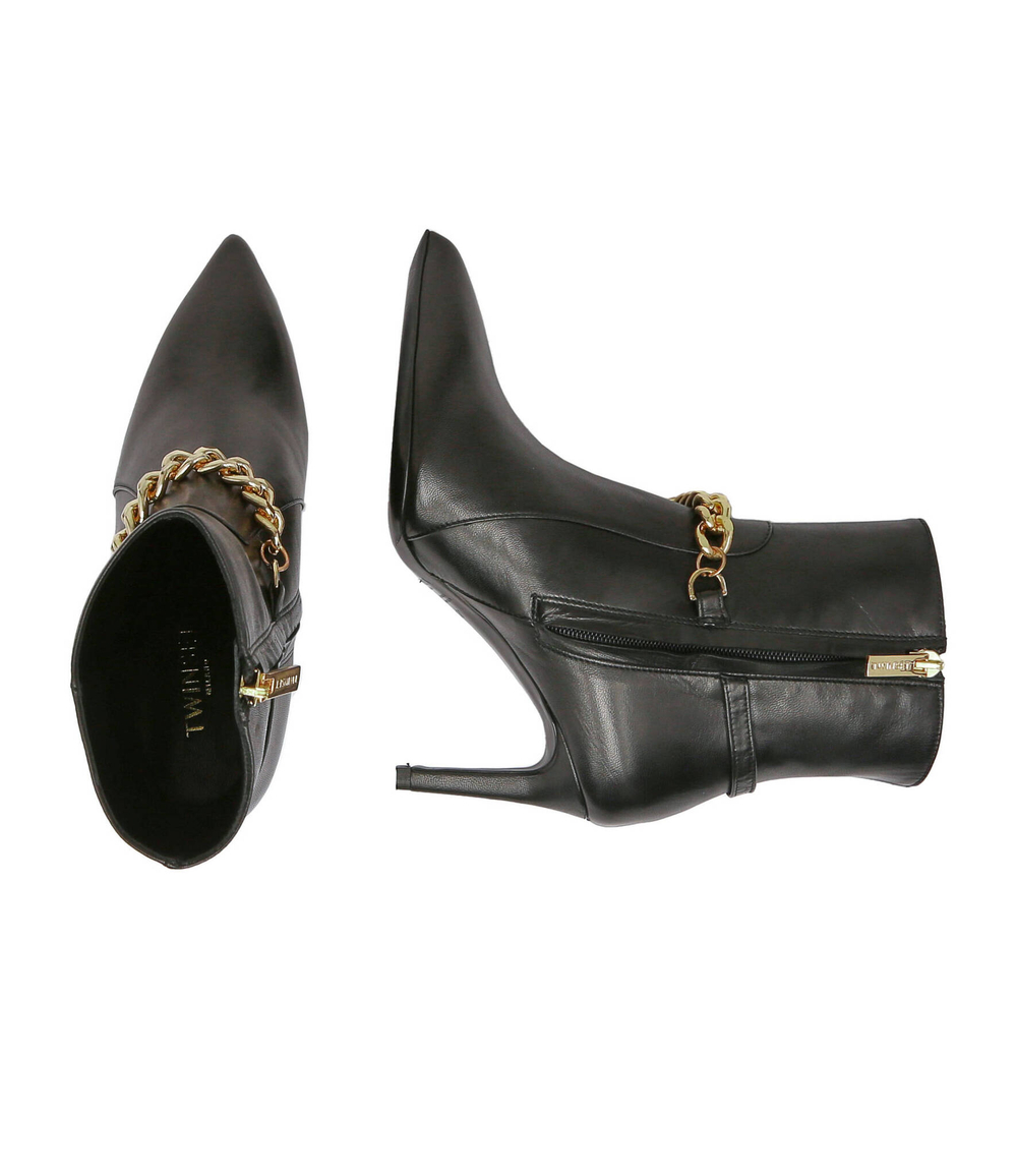Кожаные ботильоны TWINSET - черный(222TCT01G)