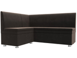 Диван кухонный угловой Уют левый угол, Коричневый, Велюр, 109624L