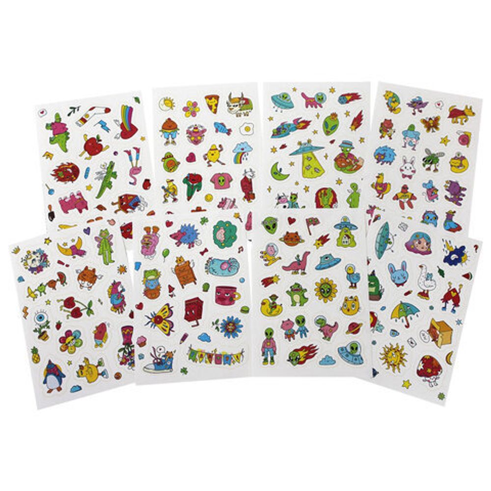 Набор наклеек "Стикерпак", ассорти, 8 листов, 200 наклеек, 110х175 мм, ПП