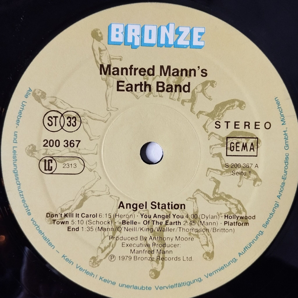 Винтажная виниловая пластинка LP Manfred Mann Earth Band Angel Station (Germany 1979) Don't Kill It Carol