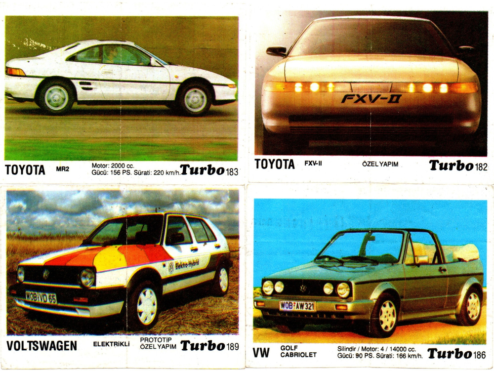 Вкладыши от жвачки Turbo Black - Турбо черные 58 штук без повторов. Серия 121 - 190.