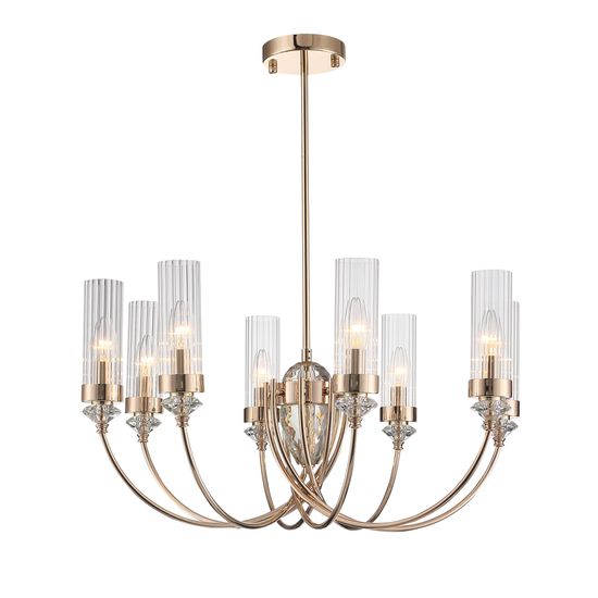 SL1402.203.08 Люстра подвесная ST-Luce Латунь/Прозрачный  E14*8 40W Elegra