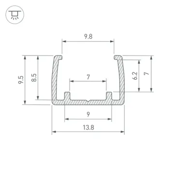 Профиль 1м 032363 COB-GERM-8-L1000 Arlight