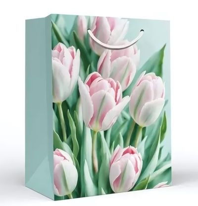 Пакет подарочный М 18*22,7*10см "Розовые тюльпаны" 15.11.02665