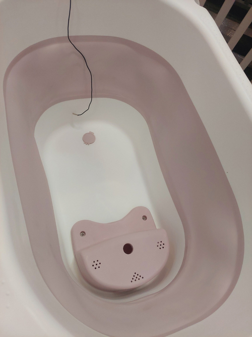 Детская ванна Luxmom складная со сливом и термометром (розовый)