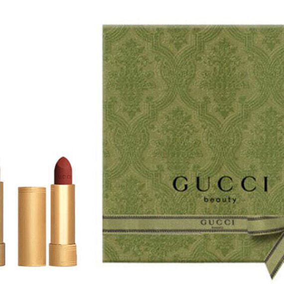 Набор декораторской косметики GUCCI Pouring Color Velvet Lip Balm Makeup Sets Glossy Lip Luster And Radiance Three-Piece Set