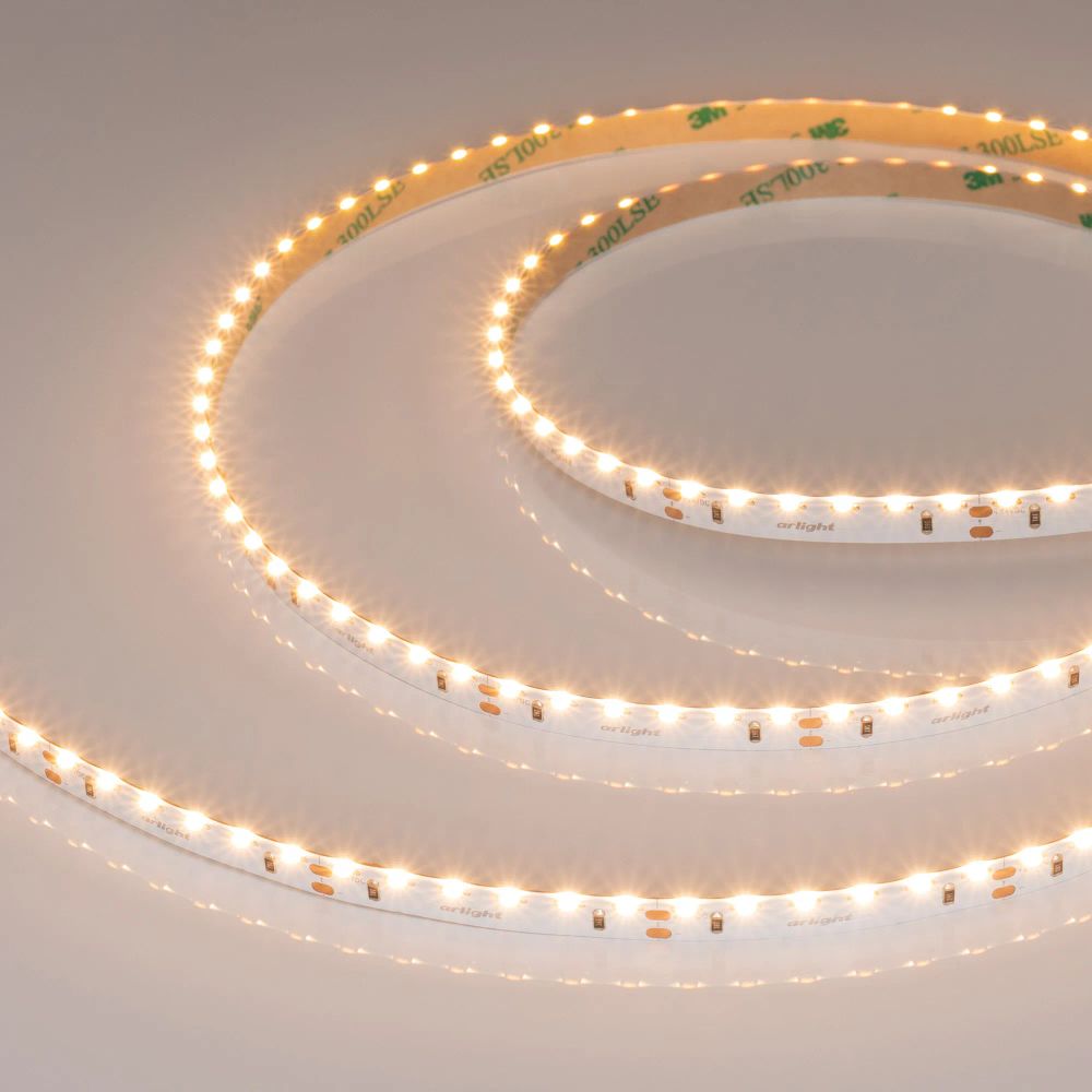 Светодиодная лента RS-S120-8mm 24V Warm2700 (9.6 W/m, IP20, 3014, 5m) (Arlight, боковое свечение) 039430