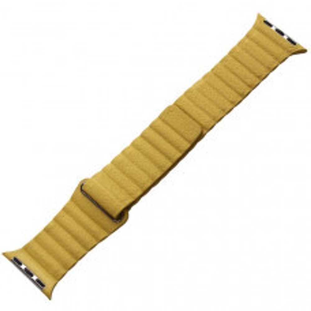 Браслет-ремешок для Apple Watch Magnit leather back loop band (WH5205-ML) Lemon Yellow Coteetci