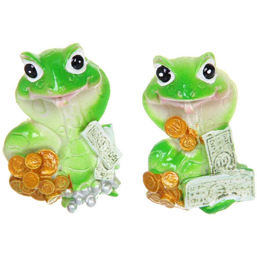 Магнит «Змея с деньгами» 6,3 см, микс