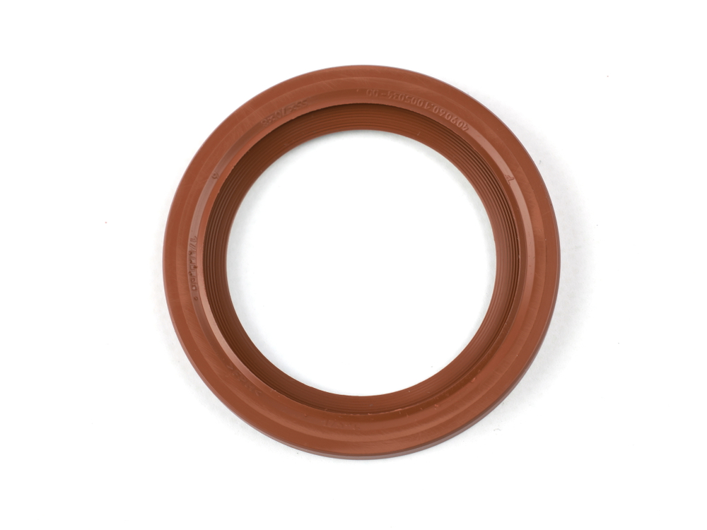 Сальник 55х70х8 Газель, Волга дв. ЗМЗ-405,406,409 коленвала передний с конической губой (красный/FPM+MKV) Резинотехника г. Балаково ( ОЕ 40960.1005034-00 MKV )