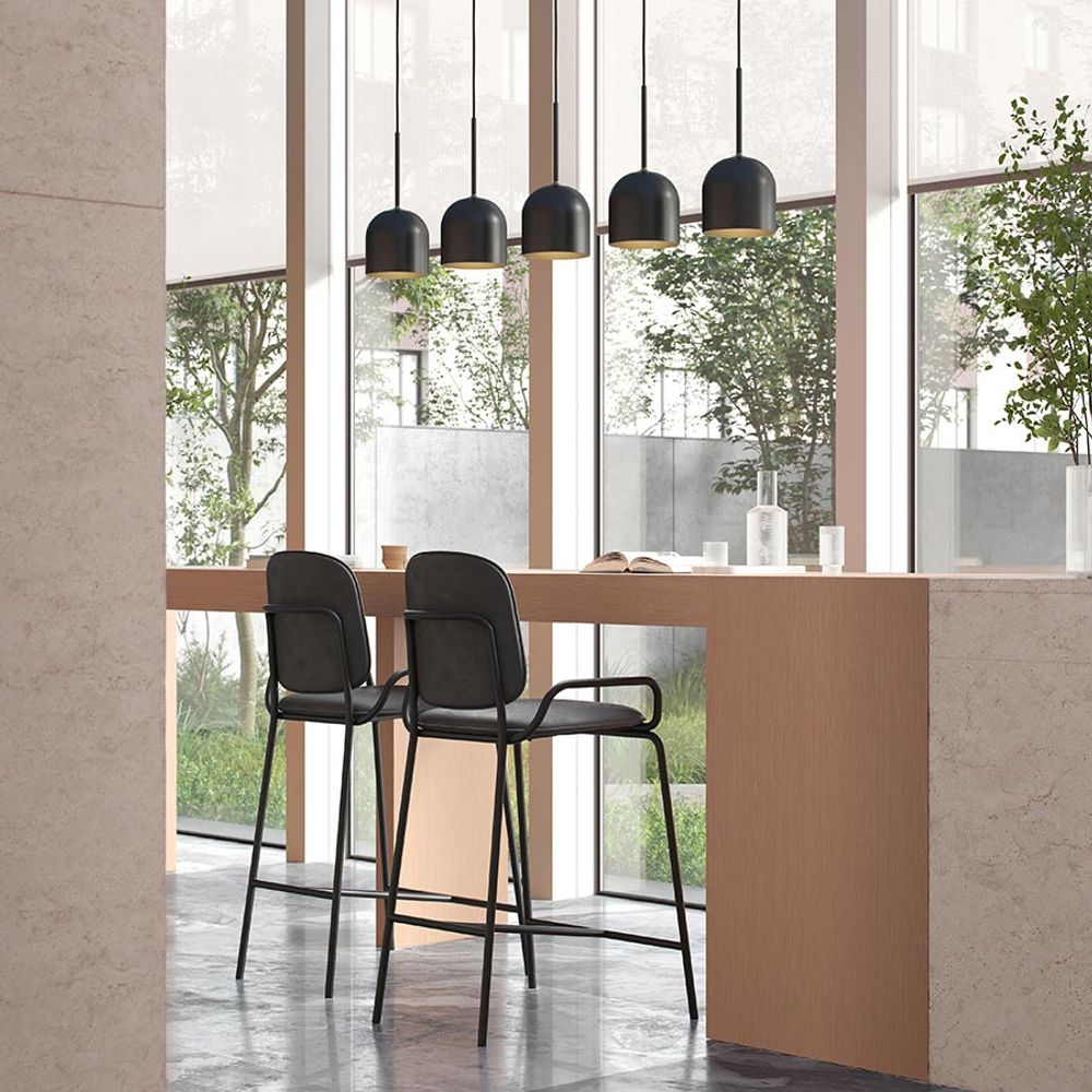 Стул барный Ror, 2 Frame, велюр, черный/черный