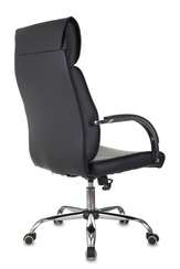 Кресло руководителя Бюрократ T-8010SL черный эко.кожа крестов. металл хром