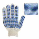 Перчатки хлопчатобумажные эконом, КОМПЛЕКТ 100 пар, 10 класс, 26-28 г, 83 текс, С ПВХ, LAIMA ЭКОНОМ, БЕЛЫЕ