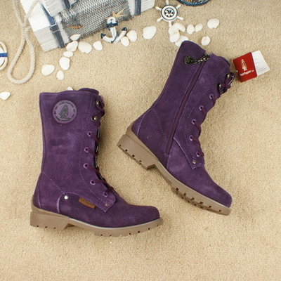 Сапоги детские на рифленой подошве и высокой шнуровке