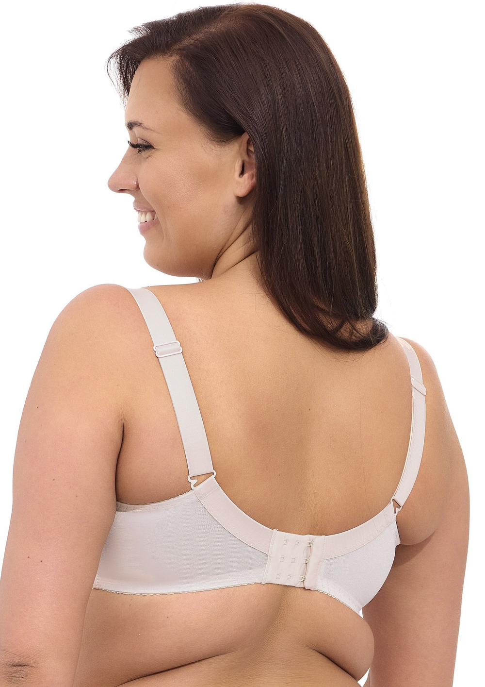 Однотонный бюстгальтер plus size на косточках с чашками из микрофибры (Размер: 65K) (Цвет: телесный)