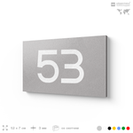 Табличка с номером 53 на дверь квартиры, для офиса, кабинета, аудитории, склада, серая 120х70 мм, Айдентика Технолоджи