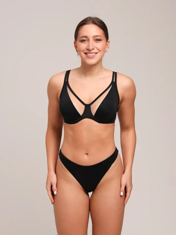 Купальный бюст Zebra мягкая чаша на каркасах (черный)